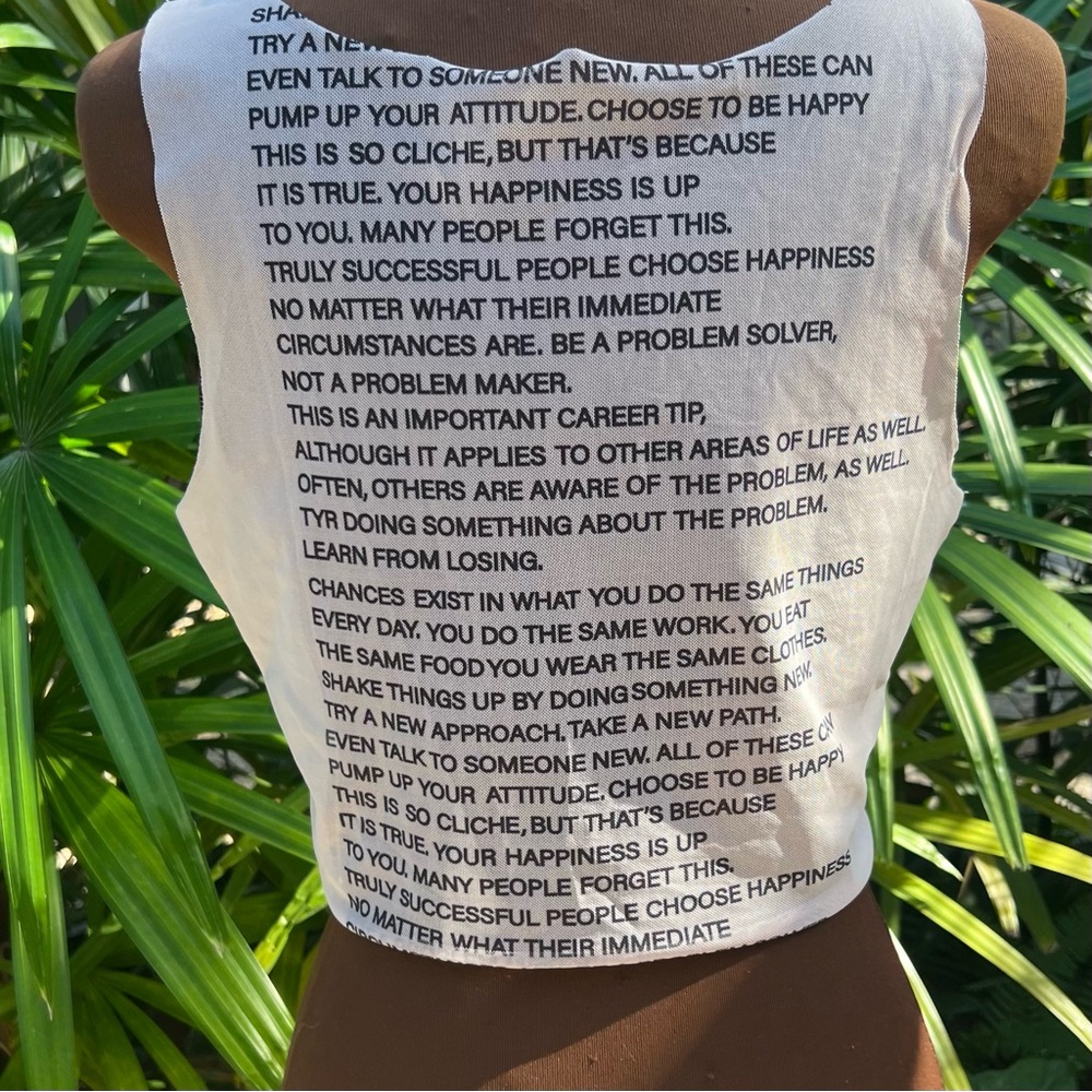 SheerText-Print Crop Tank Top - Picture 7 of 8
